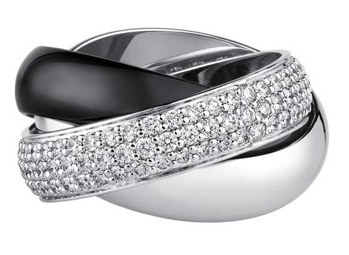 Cartier Trinity zwart wit ring
