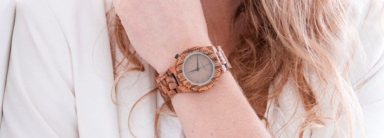 Greenwatch "Binary" met zebra hout