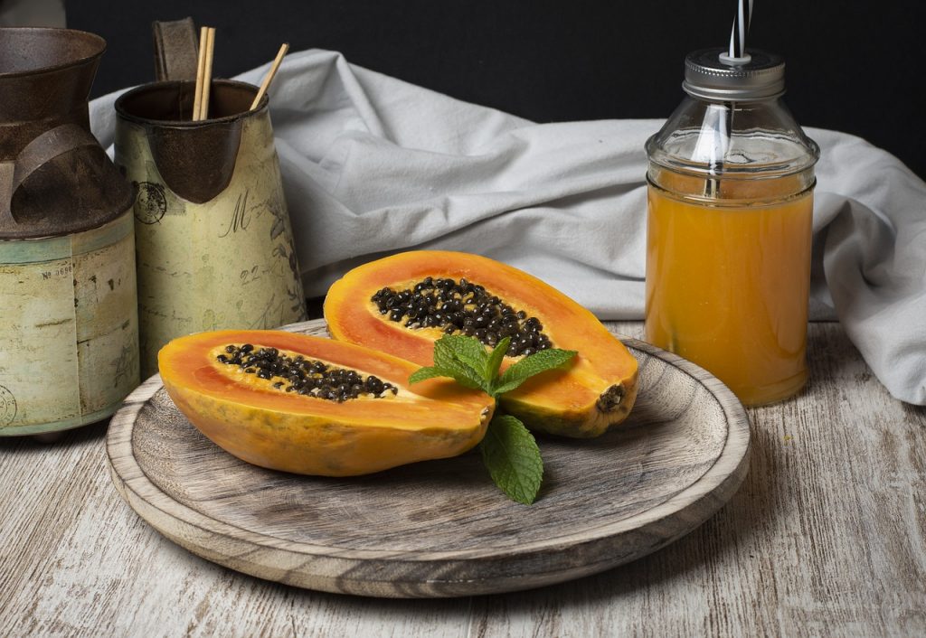 Papaya, skincare, huidverzorging, anti-oxidant, ontstekingsremmend, exfoliërend